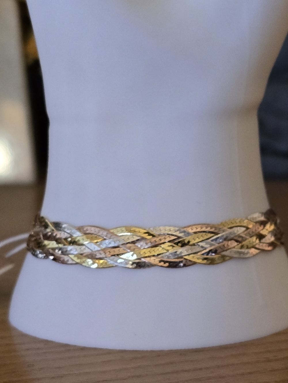 925 Sterling Maria Fiore Tricolor Braided Bracelet. Made In Italy